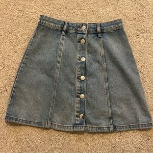 H&M Blue A-Line Denim Skirt